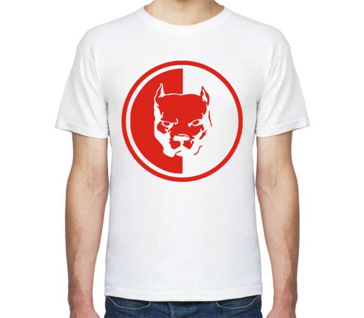Питбуль мужская футболка с коротким рукавом (цвет: белый)