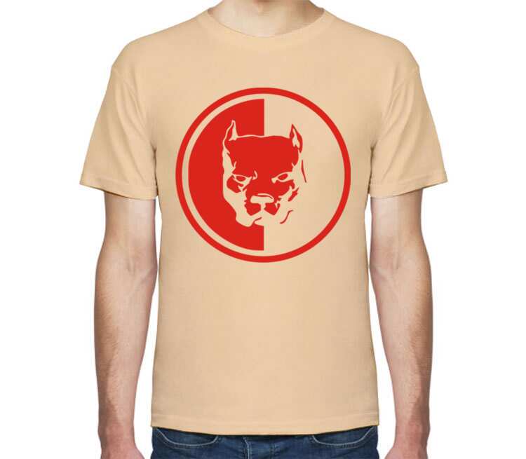 Питбуль мужская футболка с коротким рукавом (цвет: бежевый)