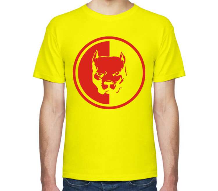 Питбуль мужская футболка с коротким рукавом (цвет: лимон)