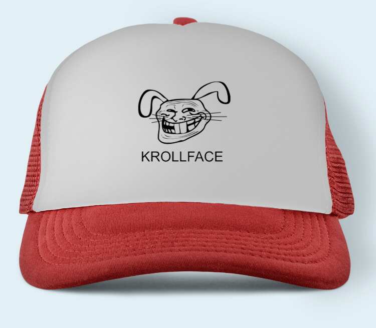 KrollFace бейсболка (цвет: красный)