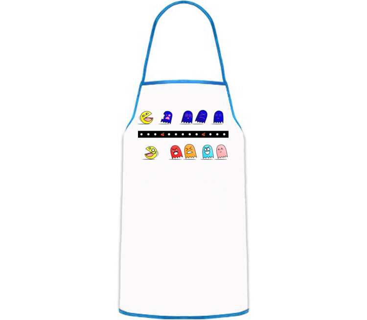 Pac-Man кухонный фартук (цвет: белый + синий)