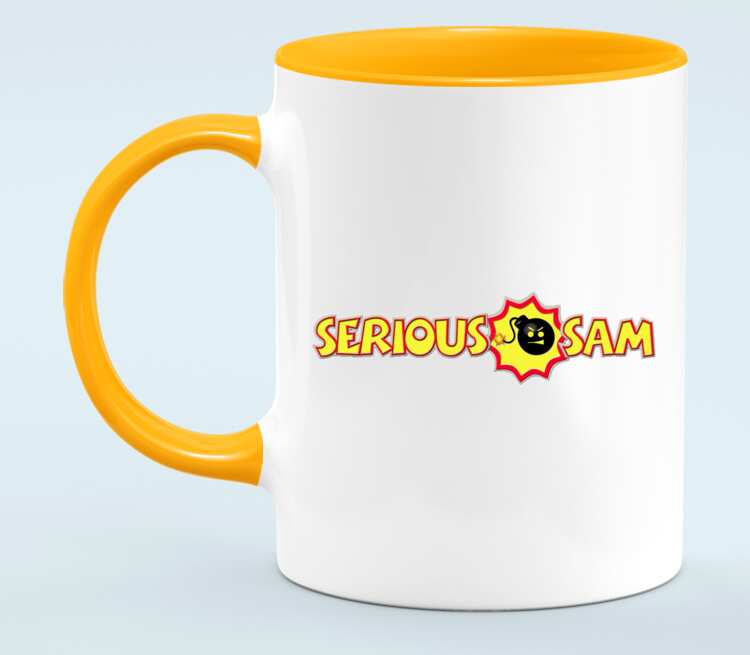 Serious Sam кружка двухцветная (цвет: белый + оранжевый)