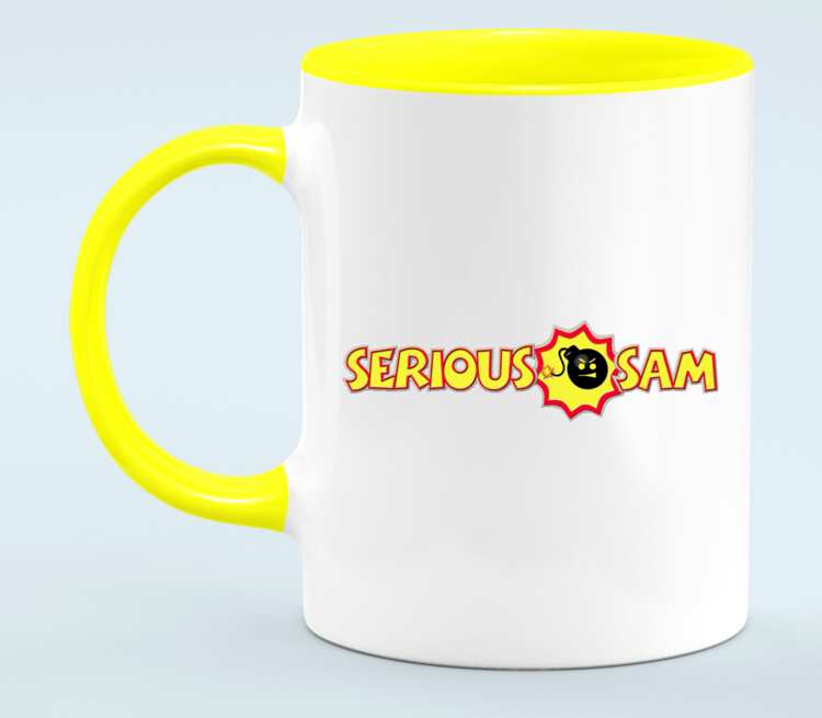 Serious Sam кружка двухцветная (цвет: белый + желтый)