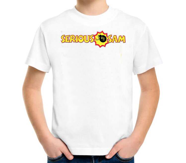 Serious Sam детская футболка с коротким рукавом (цвет: белый)