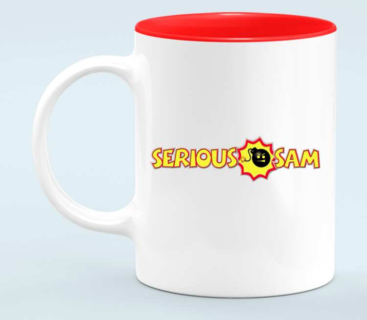 Serious Sam кружка хамелеон двухцветная (цвет: белый + красный)