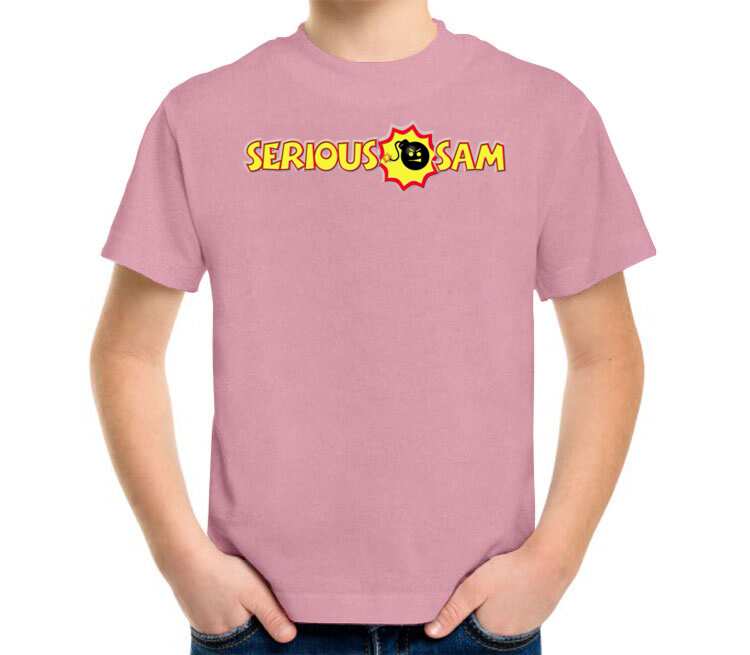Serious Sam детская футболка с коротким рукавом (цвет: розовый меланж)