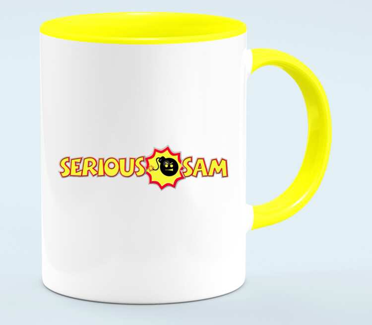 Serious Sam кружка двухцветная (цвет: белый + желтый)