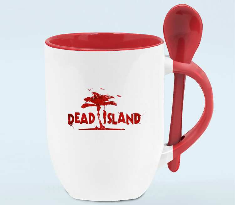 Dead Island кружка с ложкой в ручке (цвет: белый + красный)