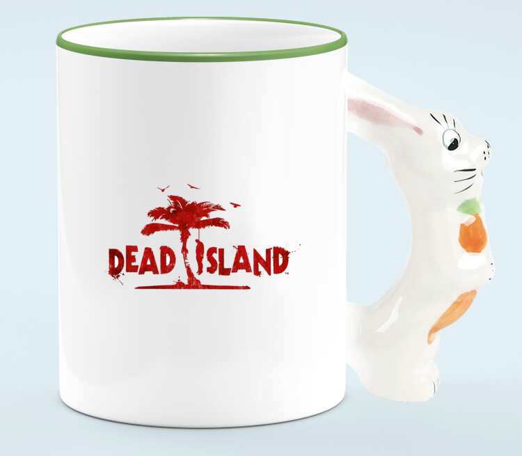 Dead Island кружка с ручкой в виде зайца (цвет: белый + светло-зеленый)