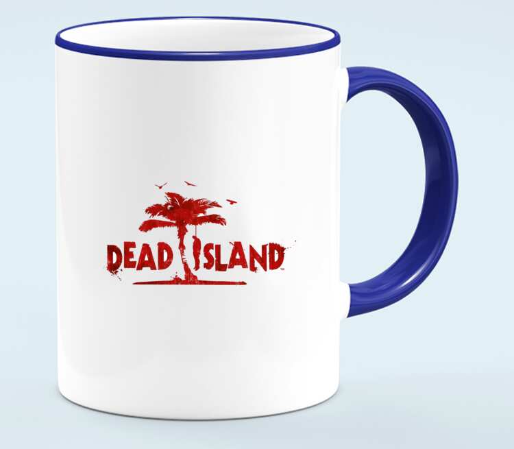Dead Island кружка с кантом (цвет: белый + синий)
