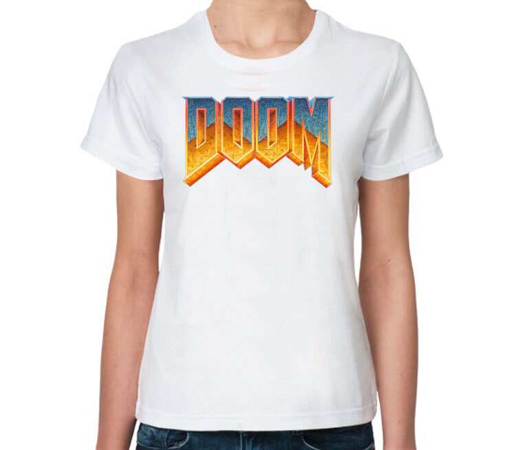 Doom женская футболка с коротким рукавом (цвет: белый)