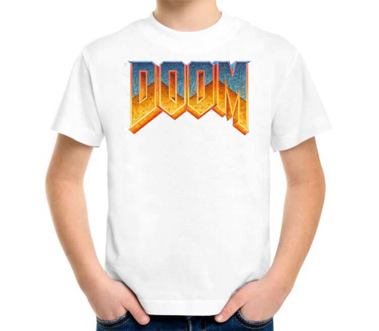 Doom детская футболка с коротким рукавом (цвет: белый)