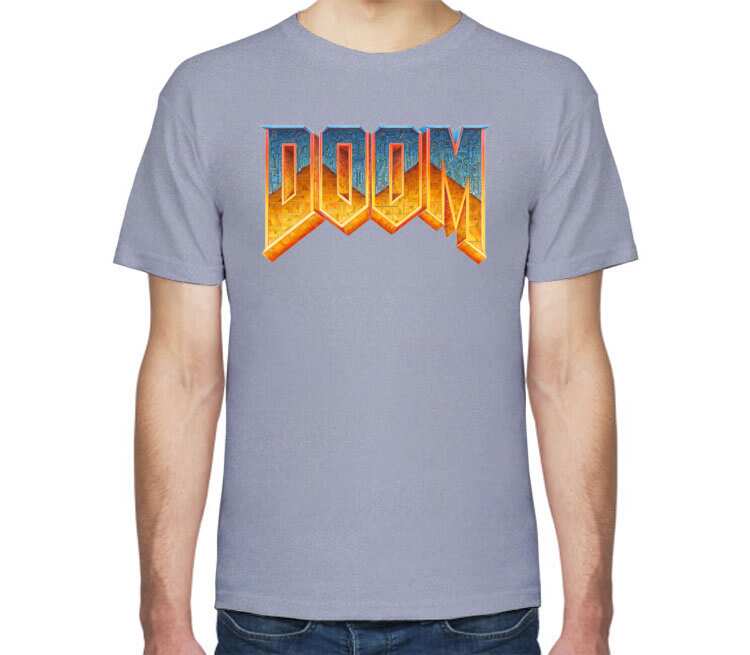 Doom мужская футболка с коротким рукавом (цвет: голубой меланж)