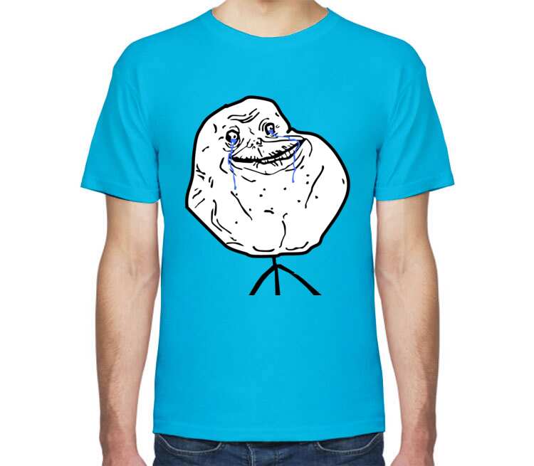 Forever Alone мужская футболка с коротким рукавом (цвет: голубой)