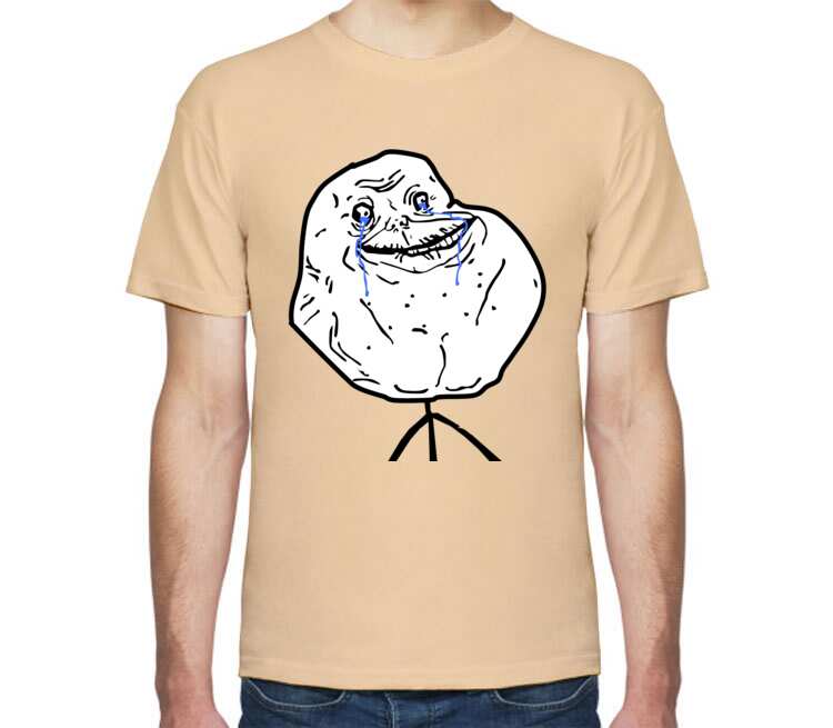 Forever Alone мужская футболка с коротким рукавом (цвет: бежевый)