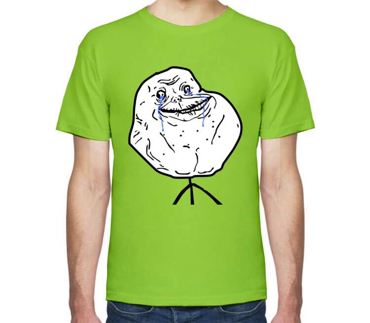 Forever Alone мужская футболка с коротким рукавом (цвет: салатовый)
