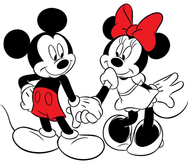 Влюбленные Микки и Минни маус кружка с кантом (цвет: белый + бордовый)