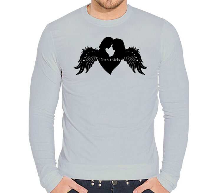 Dark Girls мужская футболка с длинным рукавом стрейч (цвет: серебро)