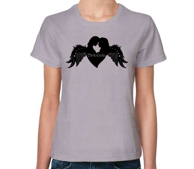 Dark Girls женская футболка с коротким рукавом (цвет: серый меланж)