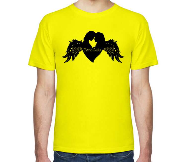 Dark Girls мужская футболка с коротким рукавом (цвет: лимон)