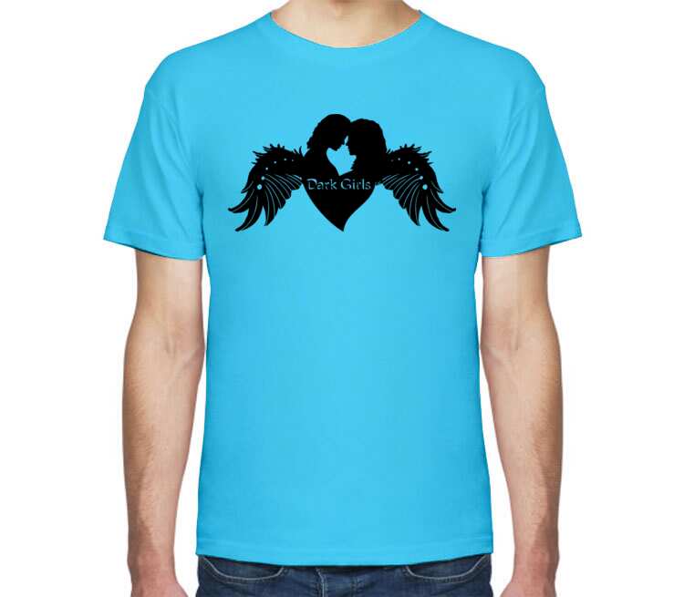 Dark Girls мужская футболка с коротким рукавом (цвет: небесный)