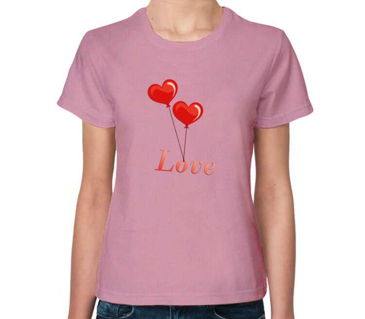 Любовь на шариках женская футболка с коротким рукавом (цвет: розовый меланж)