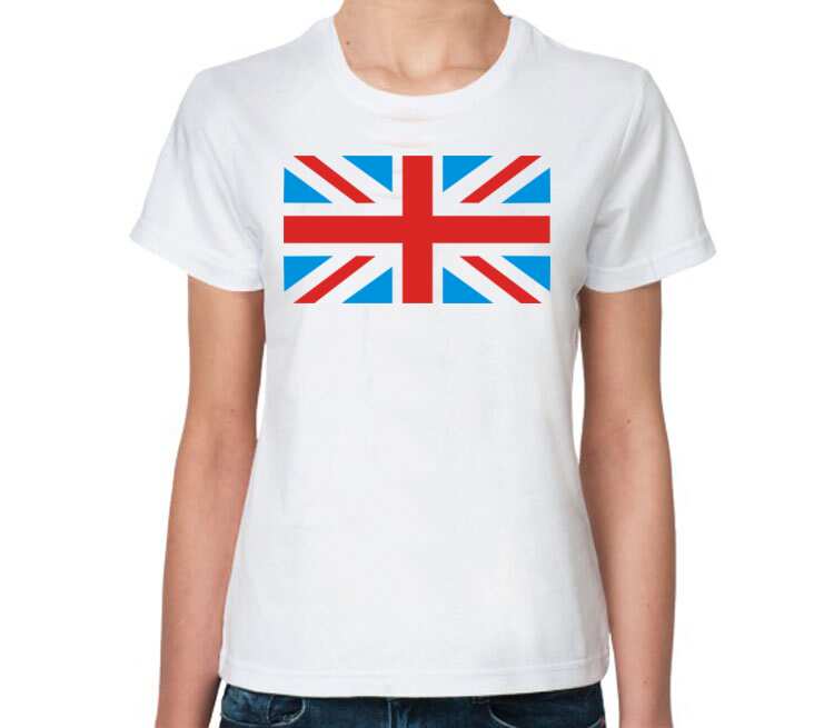 England Flag женская футболка с коротким рукавом (цвет: белый) .