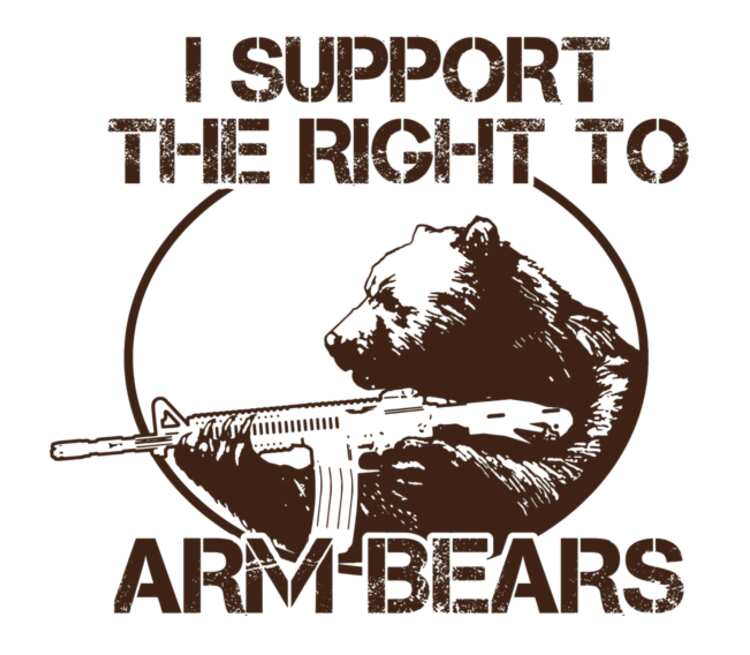 I support the right to arm bears кружка с ручкой в виде собаки (цвет: белый...