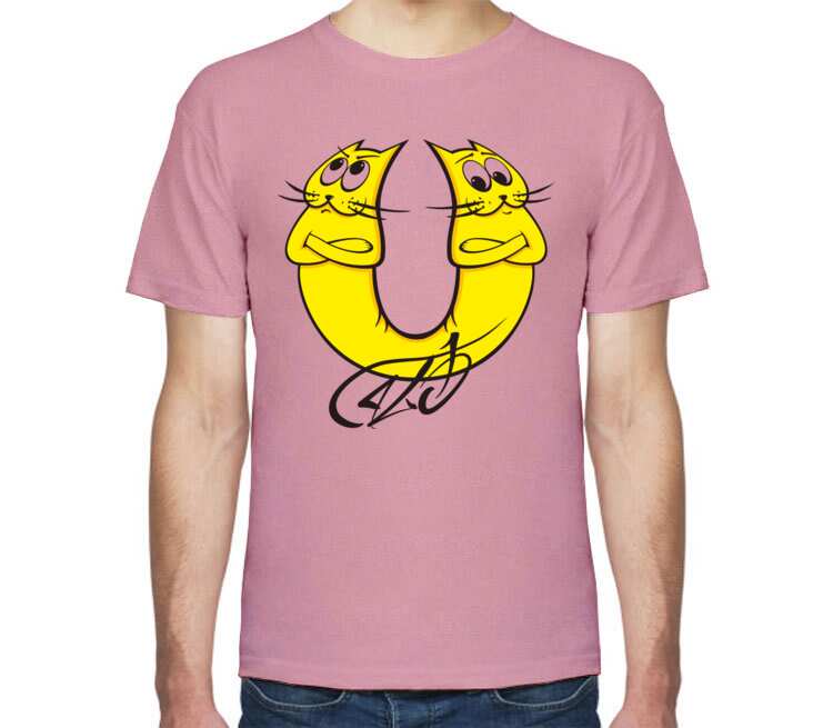 Котокот мужская футболка с коротким рукавом (цвет: розовый меланж) .