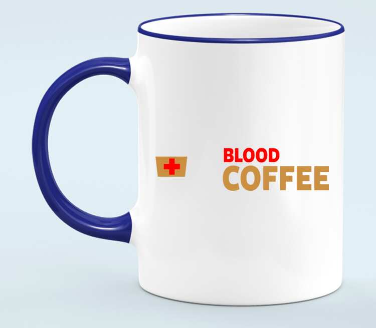 Кофе Описание товара: Кружка с кантом мой тип крови - кофе (blood coffee) к...