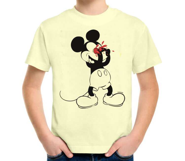 Mickey Mouse Bloody Eyes On White детская футболка с коротким рукавом (цвет...