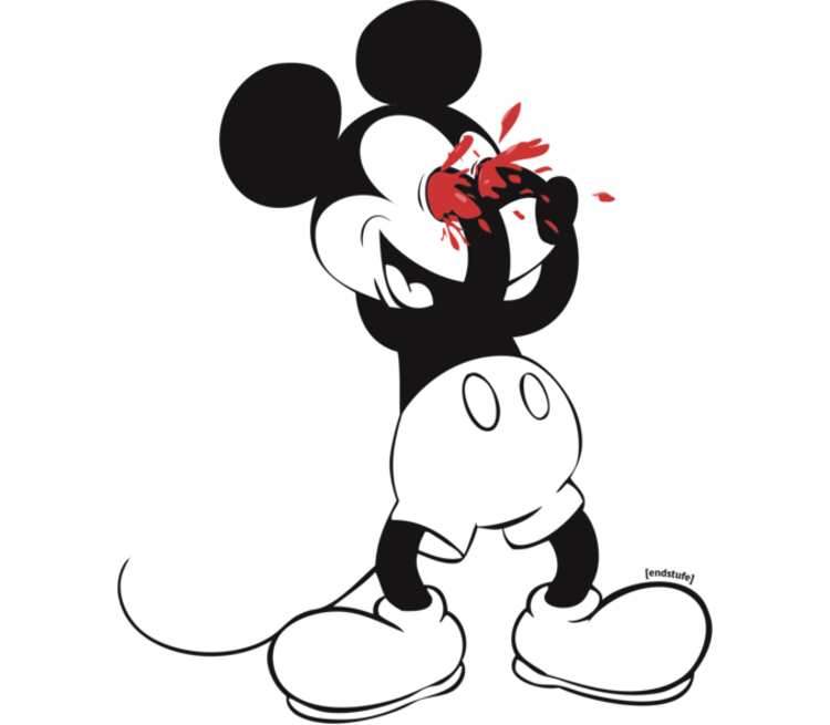 Mickey Mouse Bloody Eyes On White кружка хамелеон двухцветная (цвет: белый ...