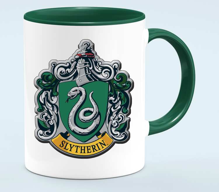 Slytherin Quidditch Team кружка двухцветная (цвет: белый + зеленый) .