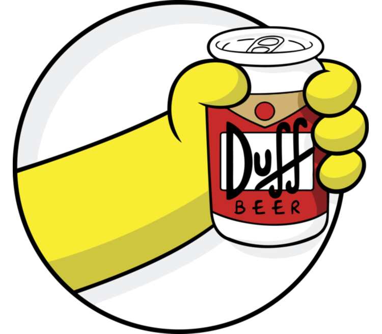 Пиво Дафф (Duff Beer) коврик для мыши прямоугольный (цвет: белый) .