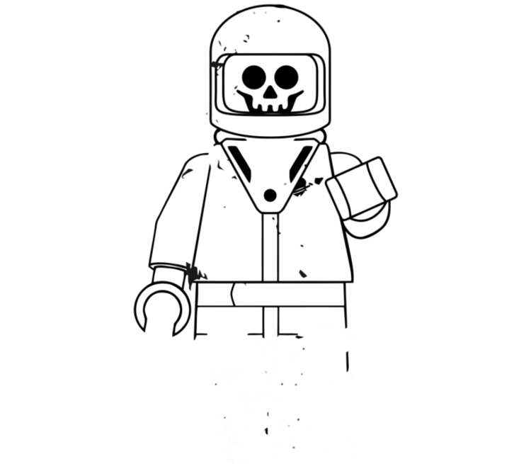 Лего Космонавт кружка с кантом (цвет: белый + черный) .