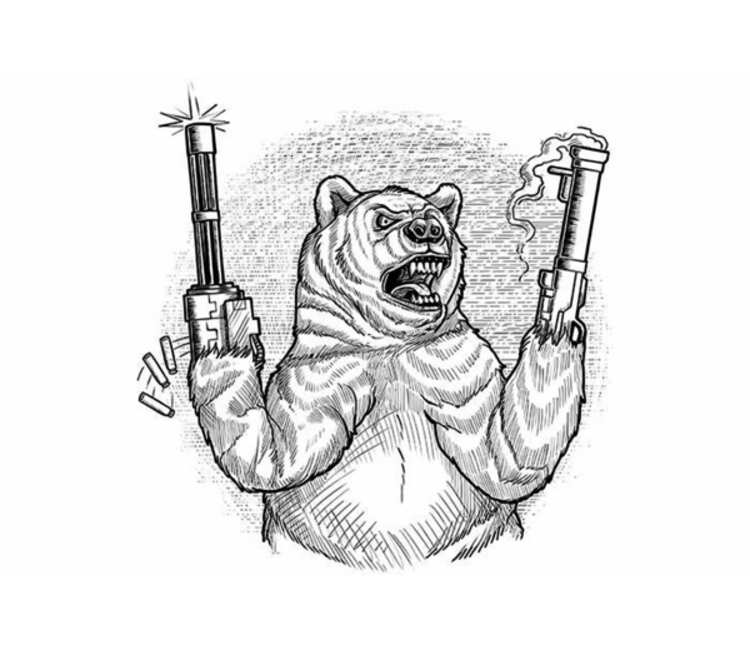Bear Arms кружка с ручкой в виде собаки (цвет: белый + черный) .
