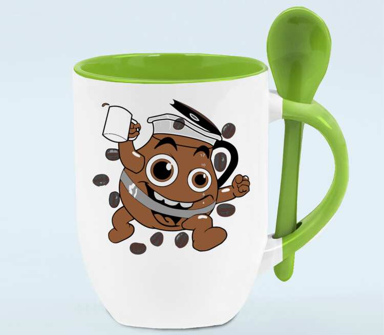 Кофе , Coffee Описание товара: Кружка с ложкой в ручке Керамическая кофе (c...