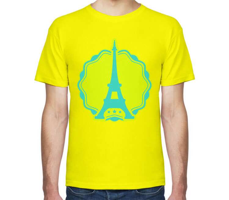 Effit tower - Эйфелева башня мужская футболка с коротким рукавом (цвет: лимон)