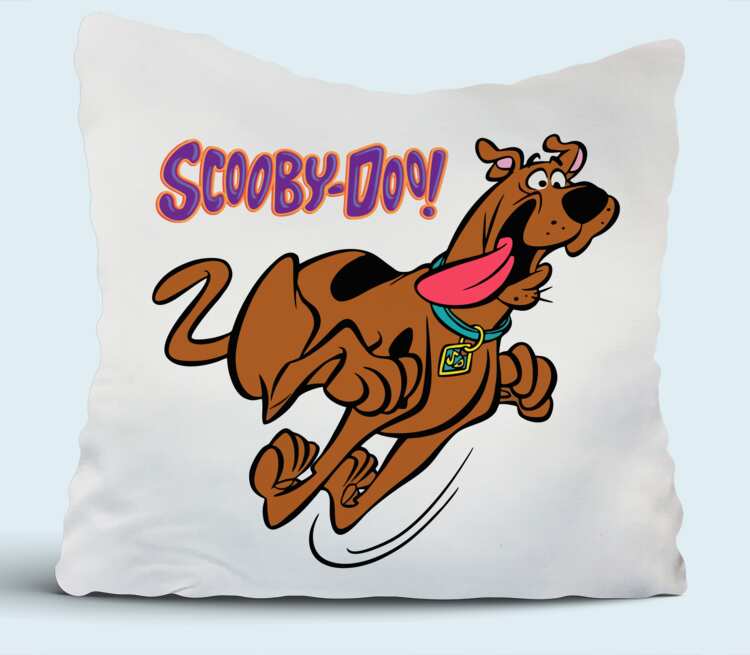 Скуби Ду бежит (Scooby-Doo) подушка (цвет: белый) .